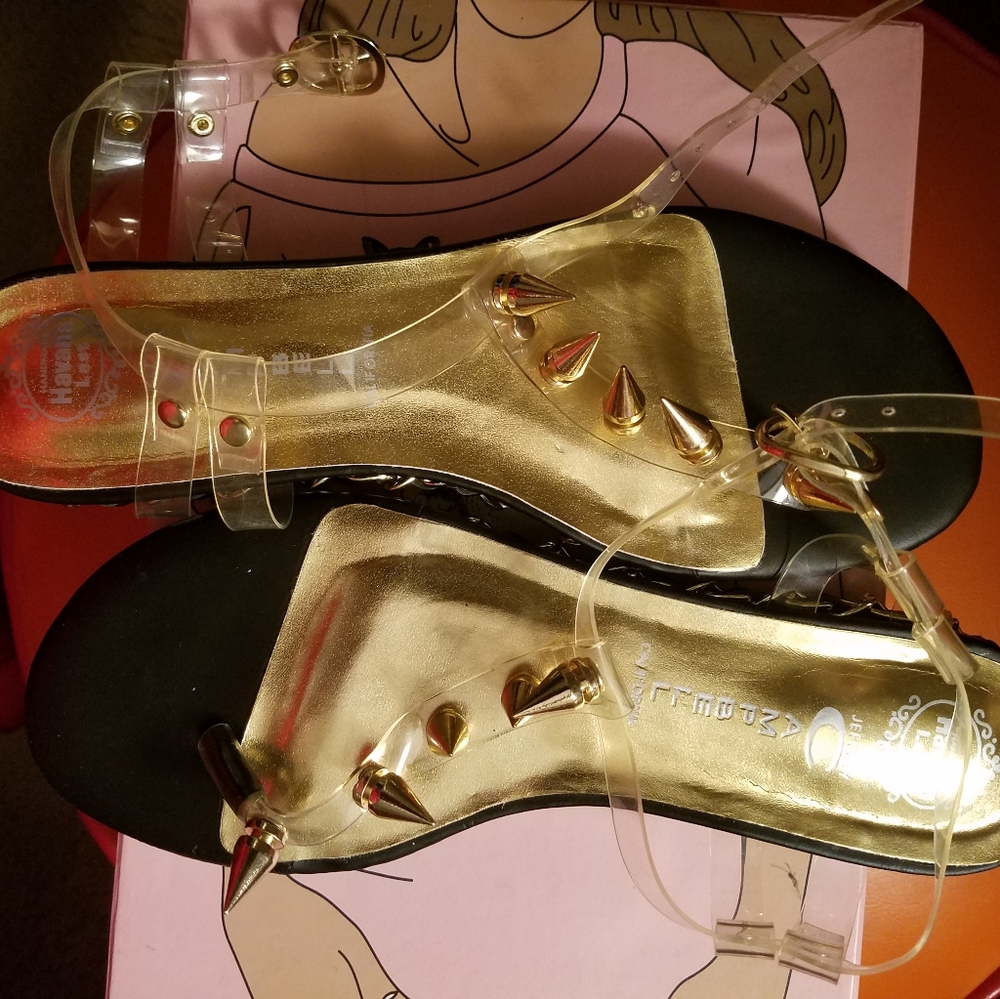 JEFFERY CAMPBELL SPIKE SANDALS.